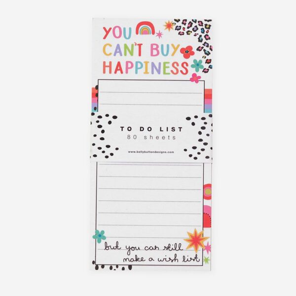 Can't Buy Happiness Print Magnetic to-do-list