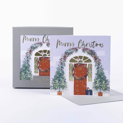 Festive Front Door Luxury Boxed Cards - Pack of 8